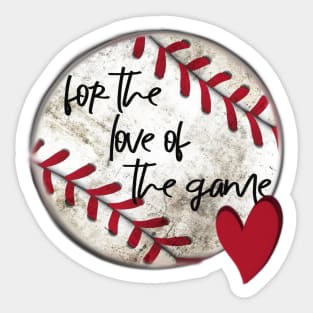 For the Love of the Game Baseball Heart Design Sticker